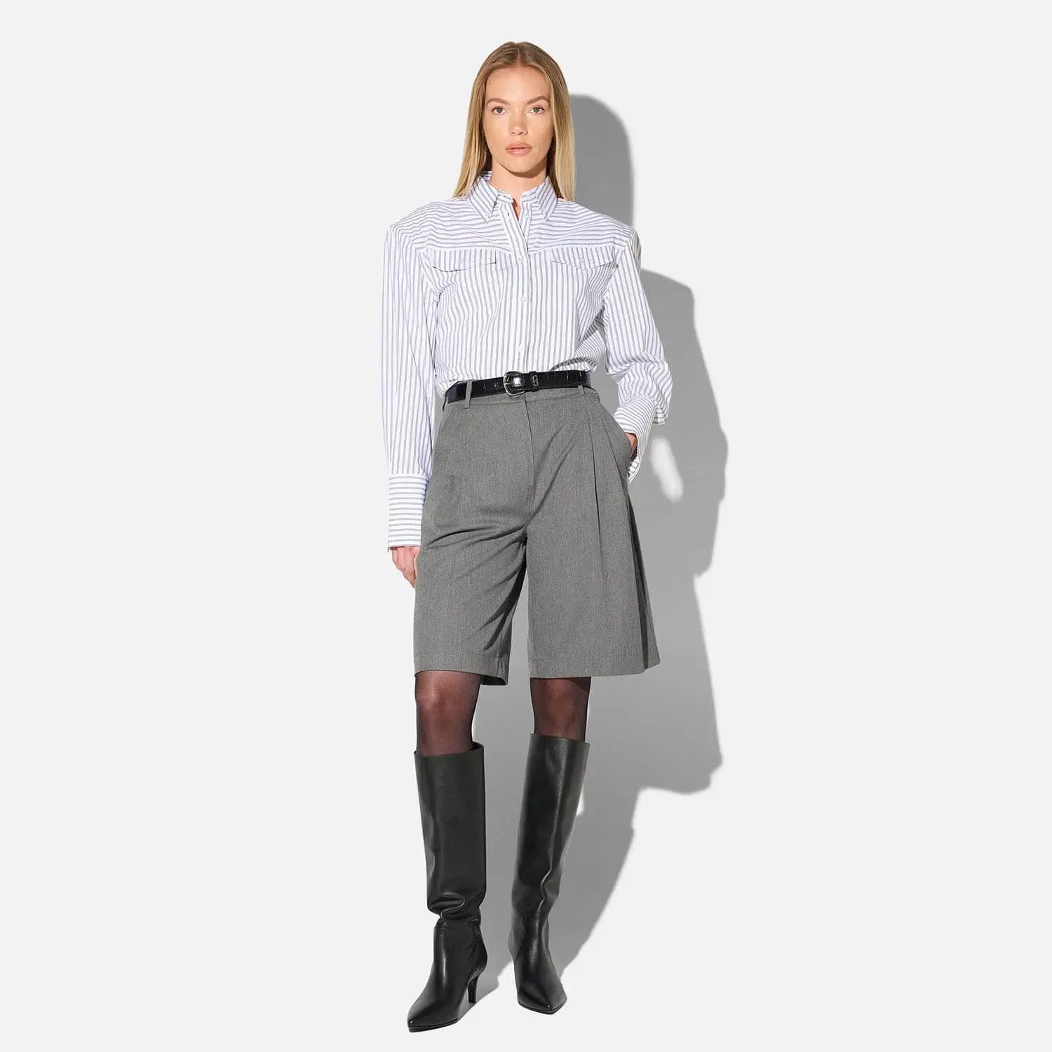 Blouse Dames Katoen Knoopjes Zwart Wit Gestreept Rix