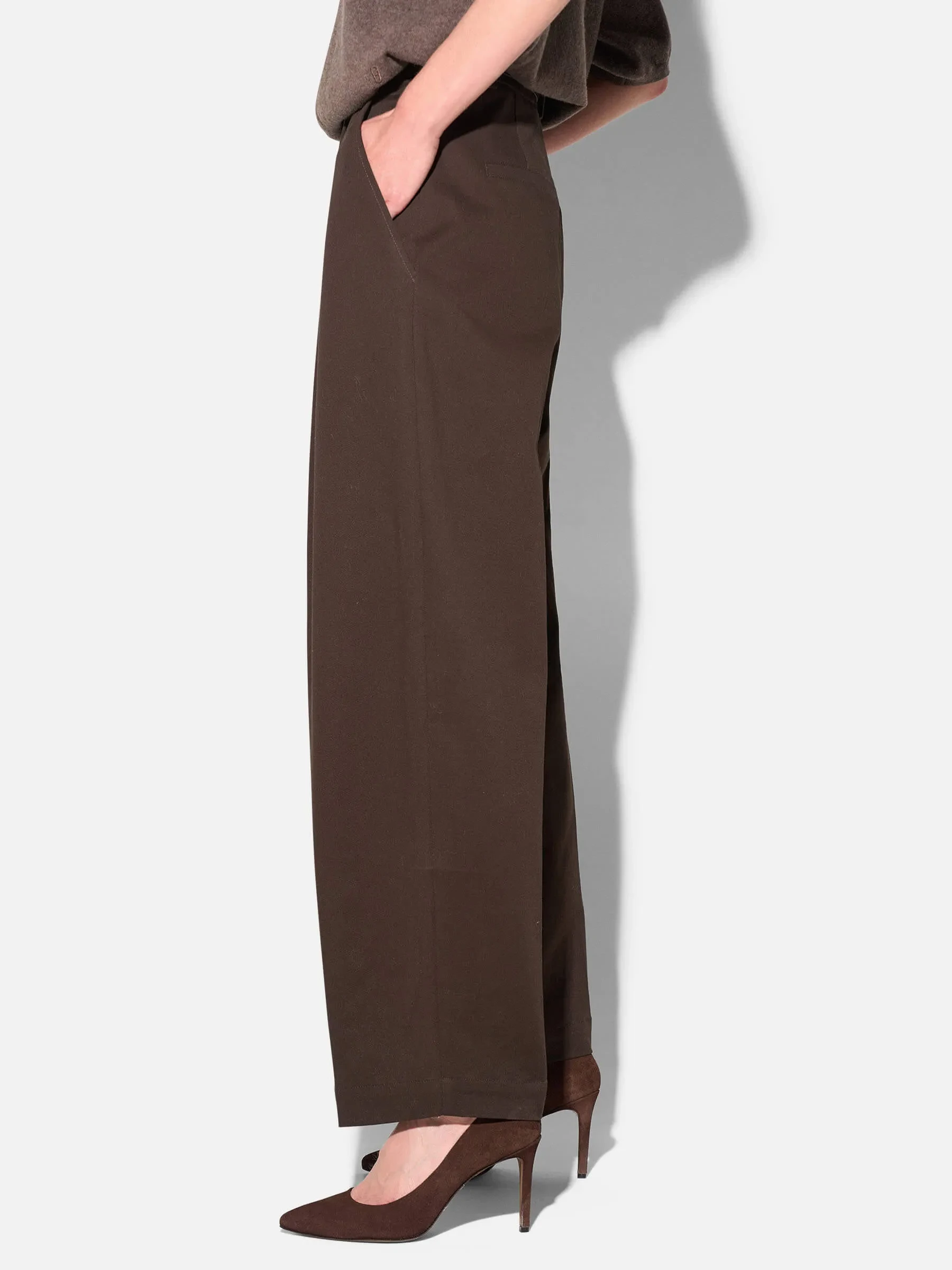 Bruine Katoenen Paperbag Broek Steekzakken Barrel Balti