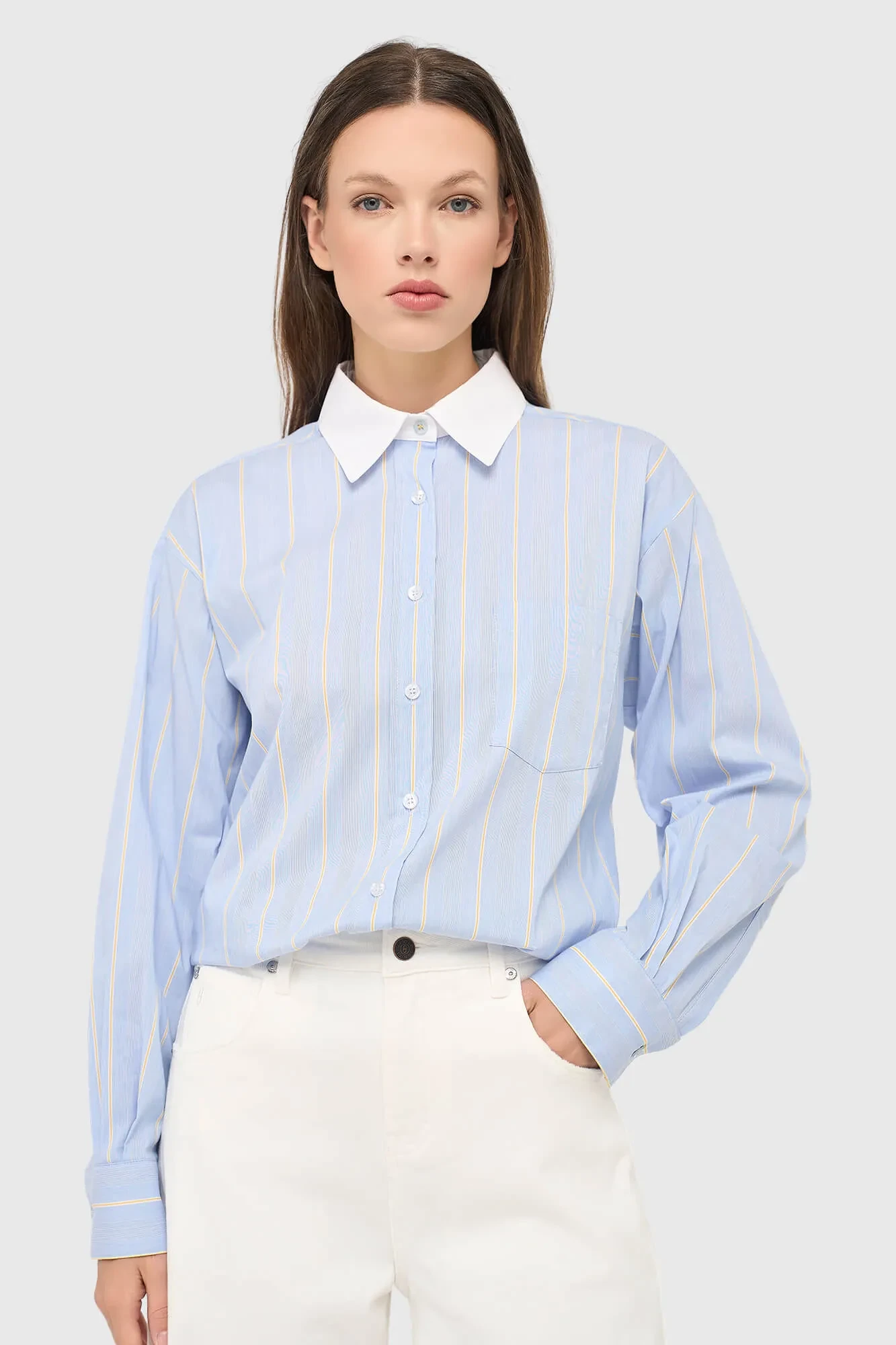Dames Blouse Gestreept Blauw Kygo