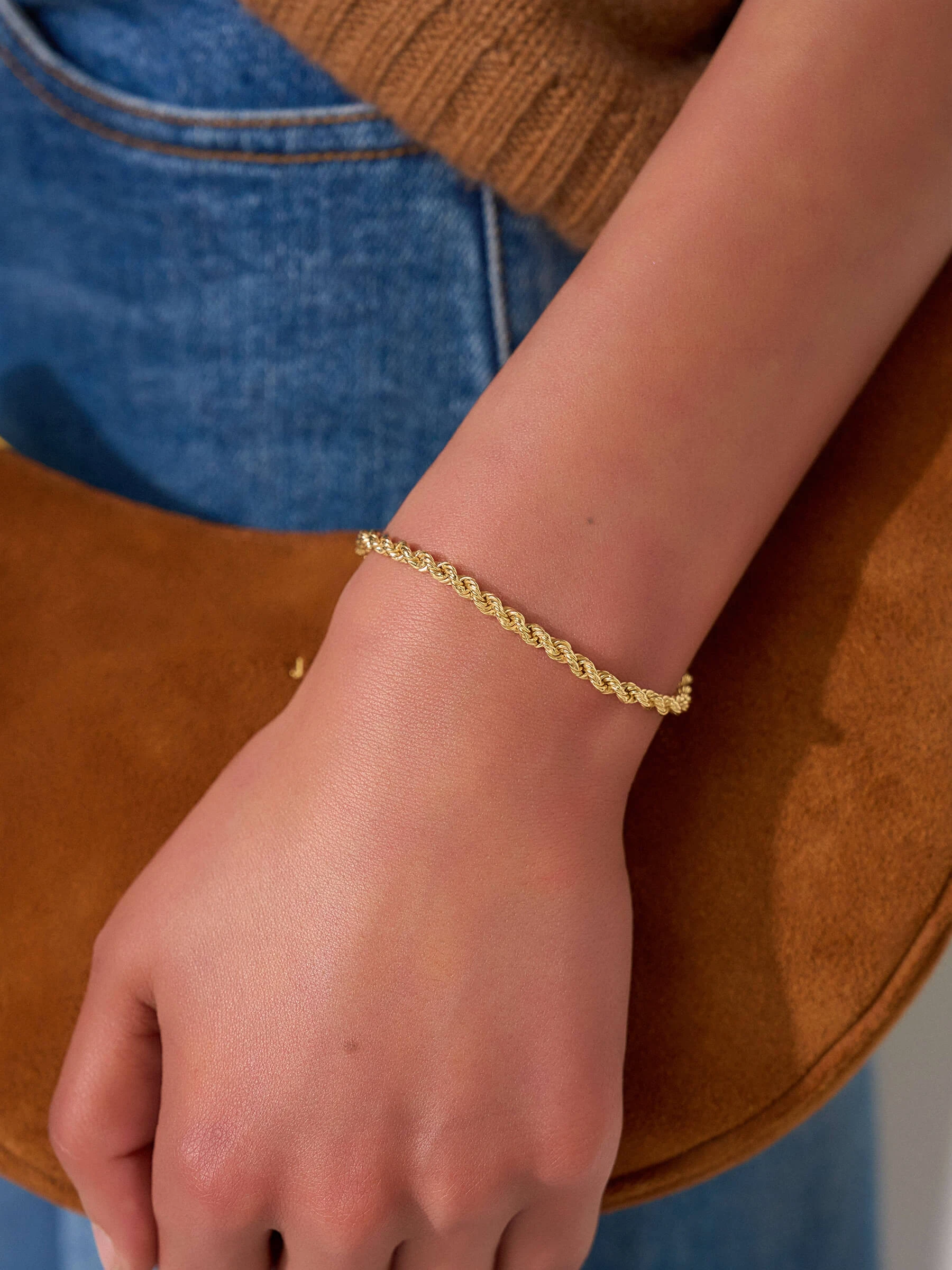 Gouden Armband Gedraaide Schakel Chester Twisted Chain