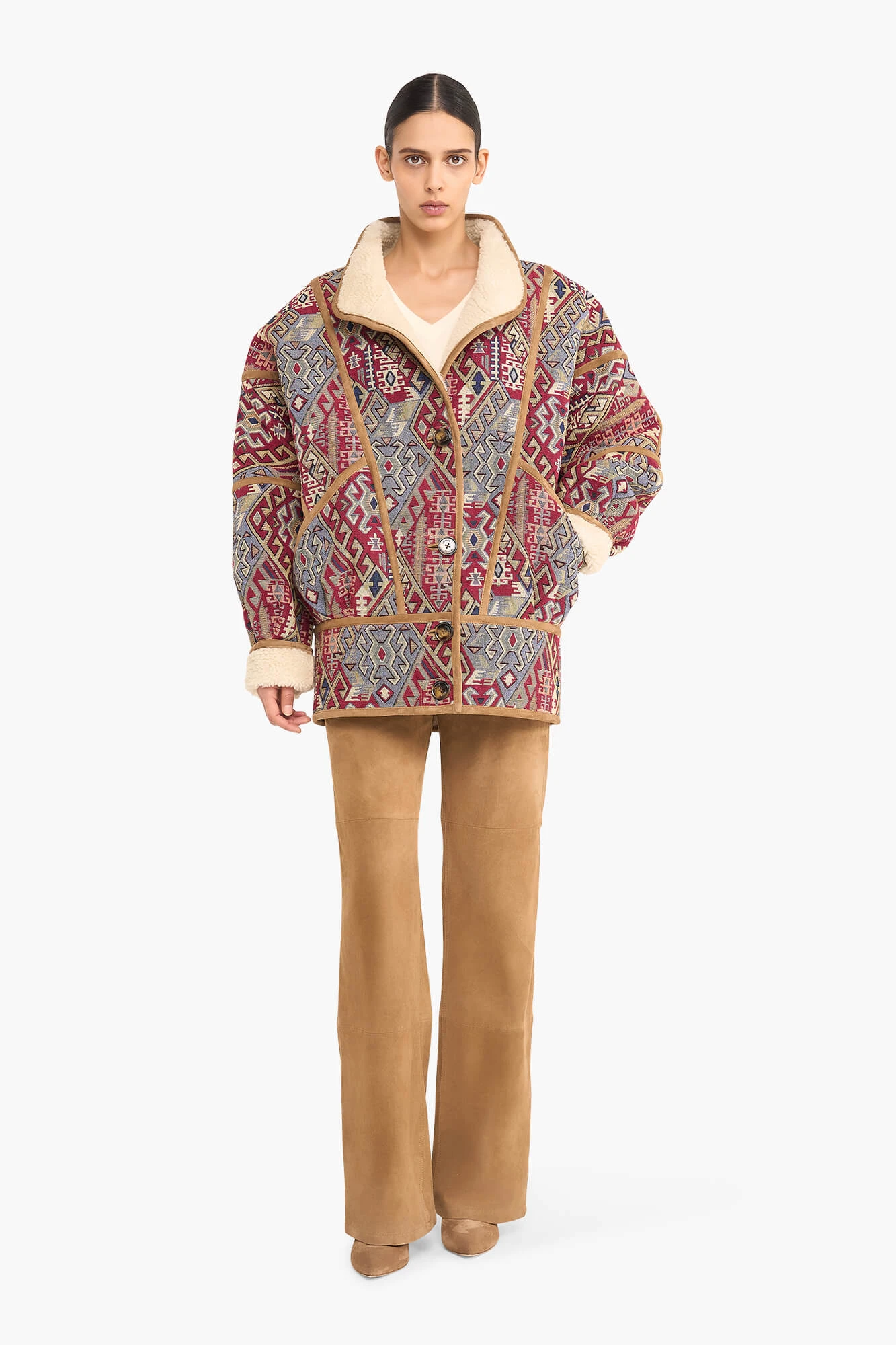 Jas Dames Jacquard Seth Aztec Red