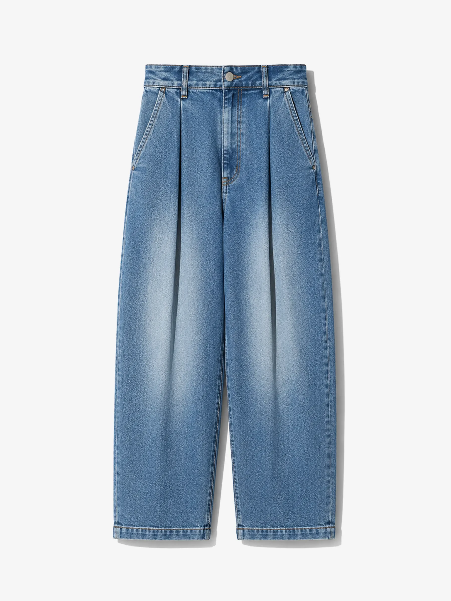 Paperbag Jeans Dames Steekzakken Barrel Balti Blauw 114