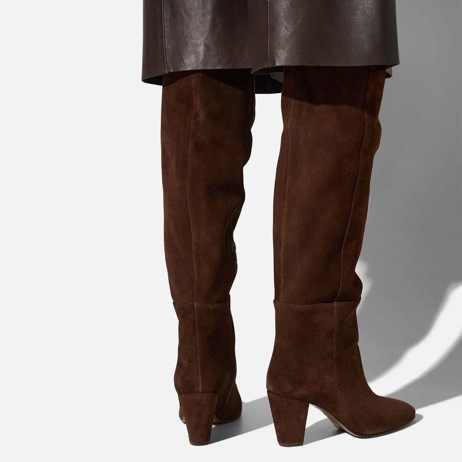 Suede Overknee Laarzen Cody Donker Bruin
