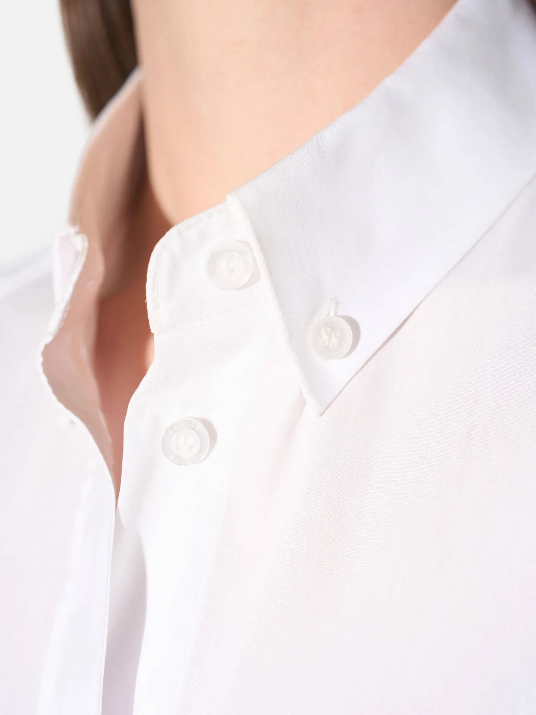 Witte Blouse Dames Katoen Button Down Clint